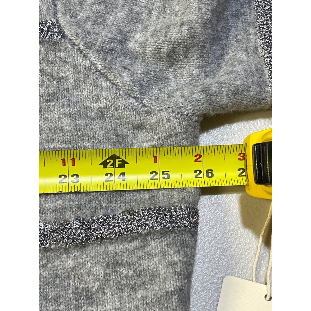 A.N.A Womens Size XXL Heather Grey Silver Striped Sweater - Picture 7 of 11